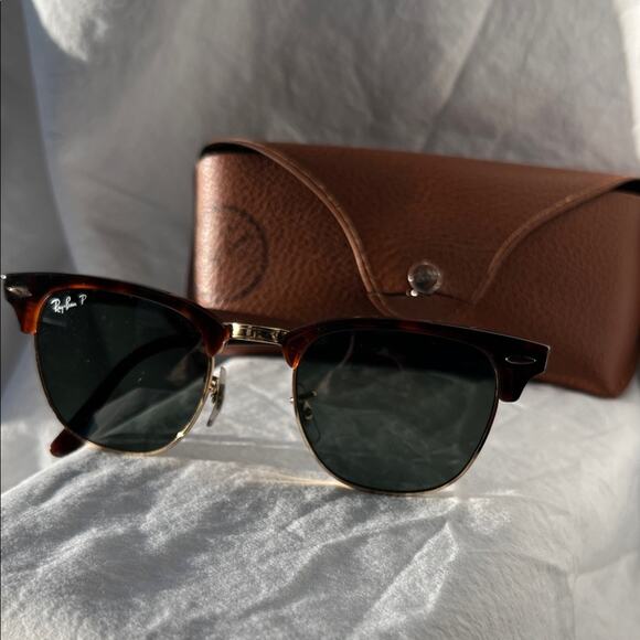 Ray-Ban Accessories - Ray-Ban Tortoise and Gold Sunglasses with Brown Case